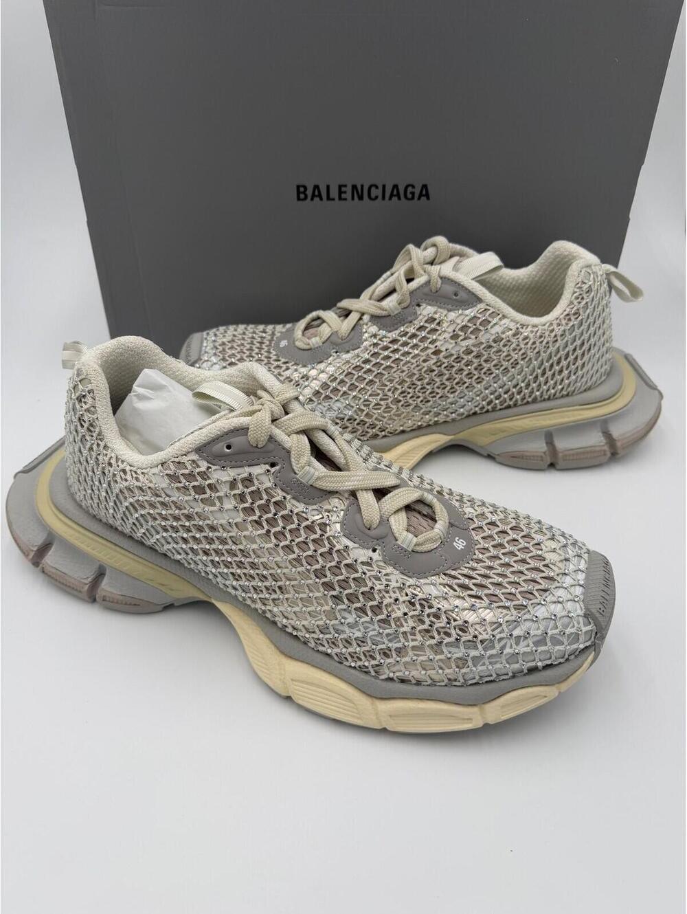 Balenciaga 3XL Trainer Rhinestone Mesh Mens Size 13/46 New